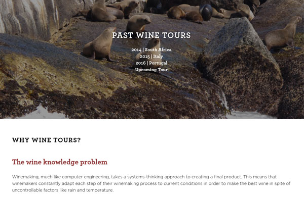 Past Wine Tours Page